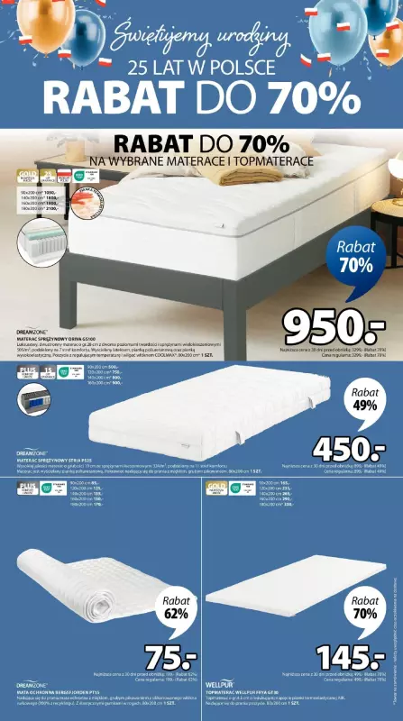 Jysk - gazetka promocyjna Świętujemy urodziny. Rabat do 70% od środy 14.05 do wtorku 20.05 - strona 9
