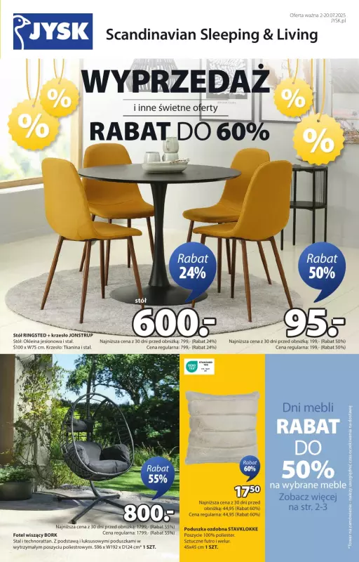 Jysk - gazetka promocyjna Summer Sale. Rabat do 60%  