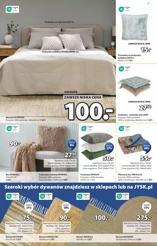Jysk - gazetka promocyjna Wyprzedaż. Rabat do 60% od środy 23.07 do niedzieli 10.08 - strona 15