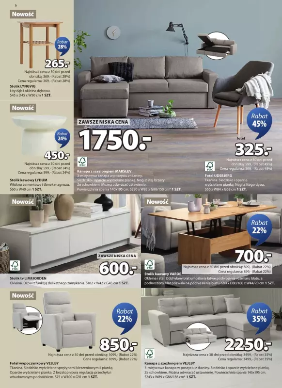 Jysk - gazetka promocyjna Świetna oferta dla domu. Rabat do 60% od środy 13.08 do niedzieli 31.08 - strona 6