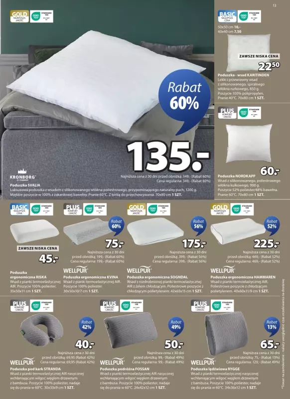 Jysk - gazetka promocyjna Świetna oferta dla domu. Rabat do 60% od środy 13.08 do niedzieli 31.08 - strona 13