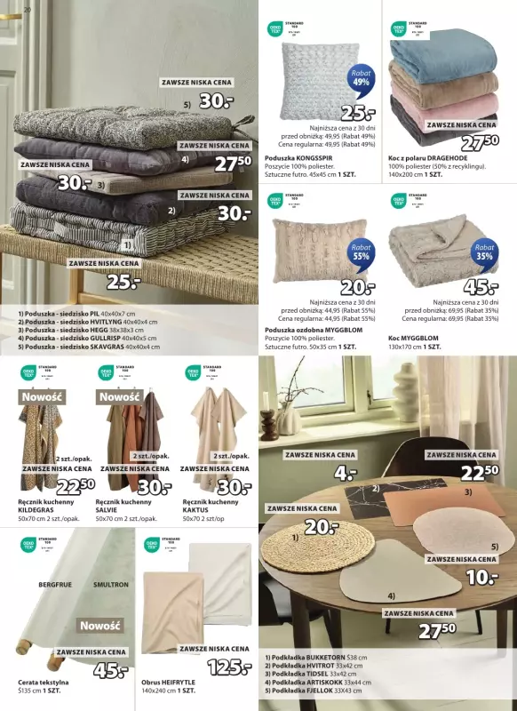Jysk - gazetka promocyjna Świetna oferta dla domu. Rabat do 60% od środy 13.08 do niedzieli 31.08 - strona 20