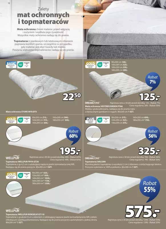 Jysk - gazetka promocyjna Świetna oferta dla domu. Rabat do 60% od środy 13.08 do niedzieli 31.08 - strona 12