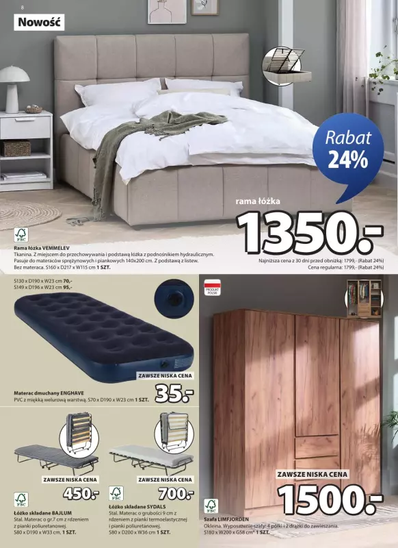Jysk - gazetka promocyjna Świetna oferta dla domu. Rabat do 60% od środy 13.08 do niedzieli 31.08 - strona 8