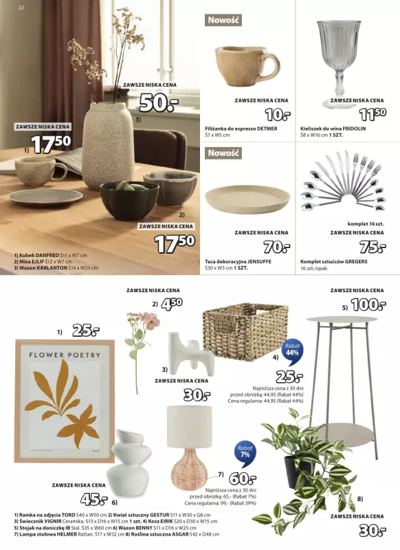 Jysk - gazetka promocyjna Świetna oferta dla domu. Rabat do 60% od środy 13.08 do niedzieli 31.08 - strona 22