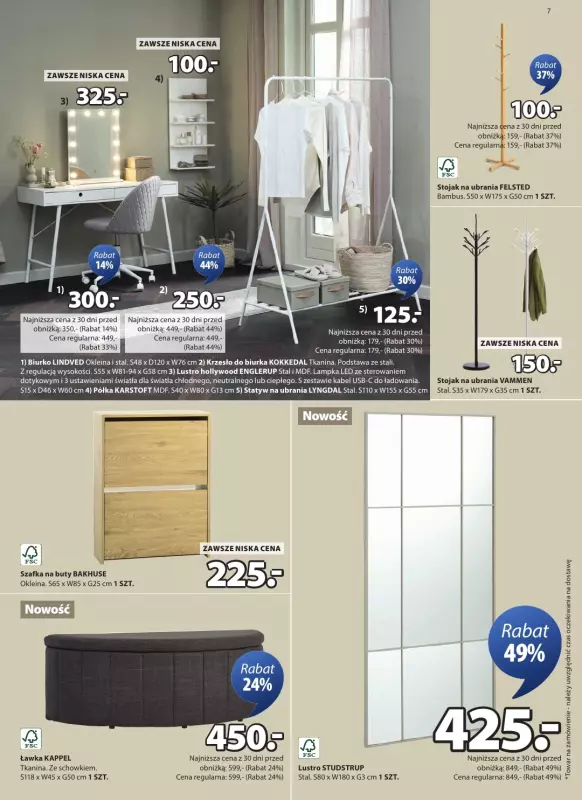 Jysk - gazetka promocyjna Świetna oferta dla domu. Rabat do 60% od środy 13.08 do niedzieli 31.08 - strona 7