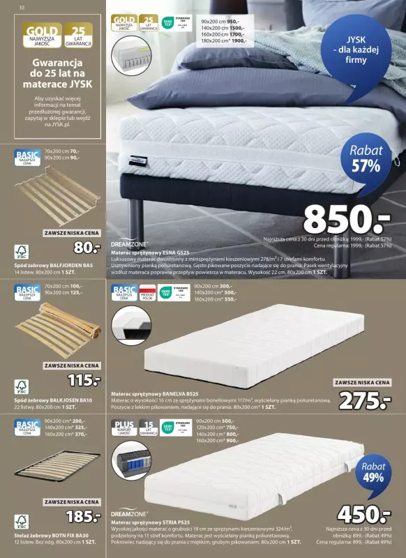 Jysk - gazetka promocyjna Świetna oferta dla domu. Rabat do 60% od środy 13.08 do niedzieli 31.08 - strona 10