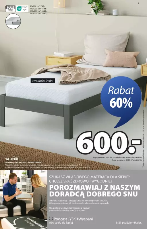 Jysk - gazetka promocyjna Świetna oferta dla domu. Rabat do 60% od środy 08.10 do niedzieli 26.10 - strona 5