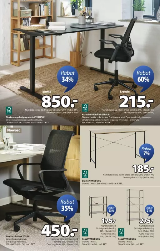 Jysk - gazetka promocyjna Świetna oferta dla domu. Rabat do 60% od środy 08.10 do niedzieli 26.10 - strona 16