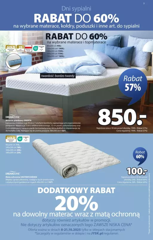Jysk - gazetka promocyjna Świetna oferta dla domu. Rabat do 60% od środy 08.10 do niedzieli 26.10 - strona 3
