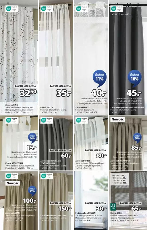 Jysk - gazetka promocyjna Świetna oferta dla domu. Rabat do 60% od środy 08.10 do niedzieli 26.10 - strona 22