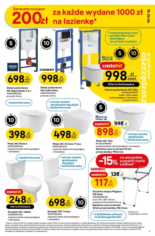 Castorama - gazetka promocyjna Gazetka od środy 18.06 do wtorku 01.07 - strona 5