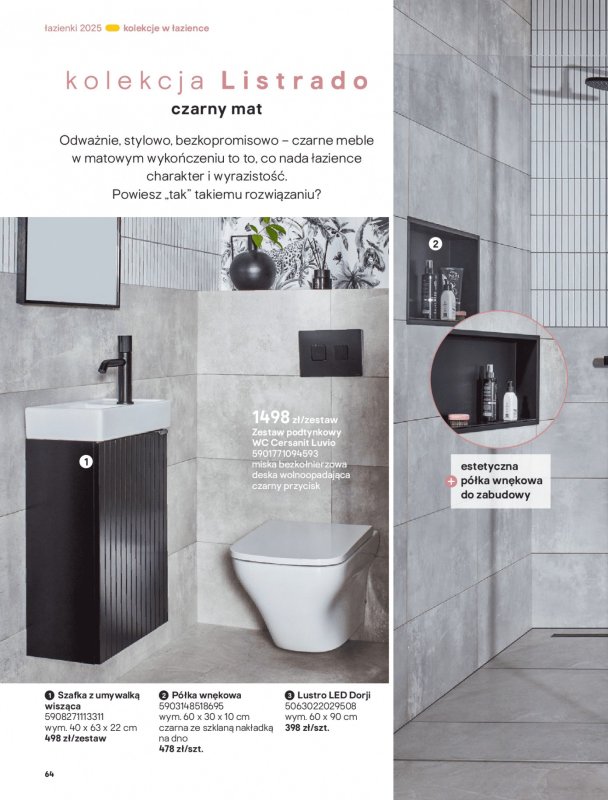 Castorama - gazetka promocyjna Katalog Łazienki od środy 17.09 do środy 31.12 - strona 64