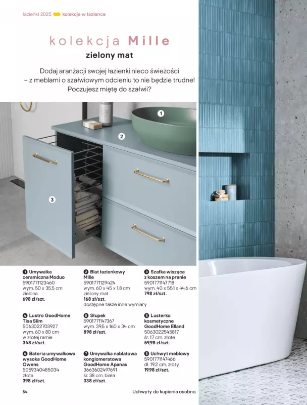 Castorama - gazetka promocyjna Katalog Łazienki od środy 17.09 do środy 31.12 - strona 54
