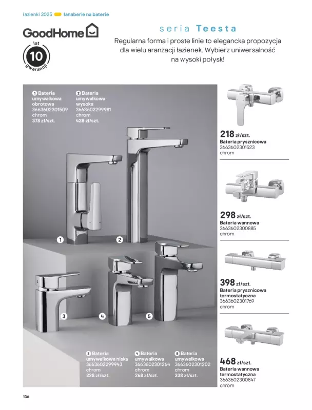 Castorama - gazetka promocyjna Katalog Łazienki od środy 17.09 do środy 31.12 - strona 136