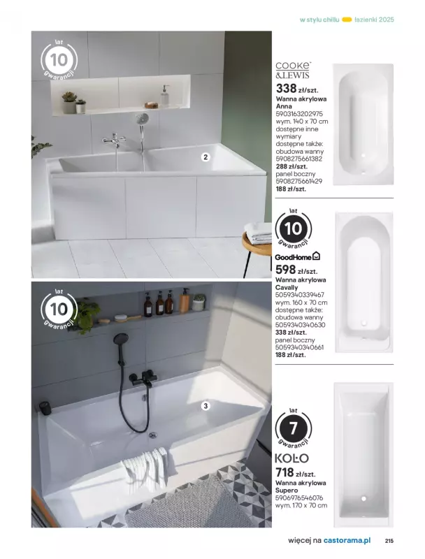 Castorama - gazetka promocyjna Katalog Łazienki od środy 17.09 do środy 31.12 - strona 215
