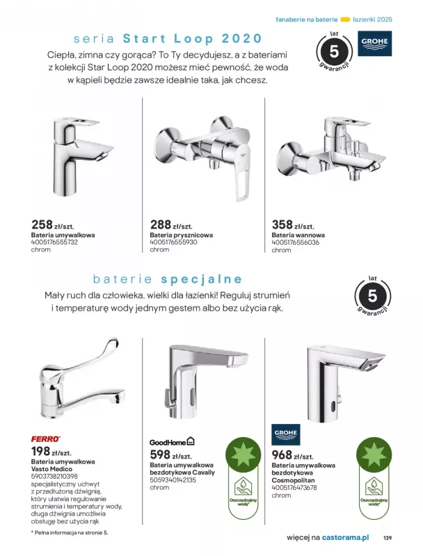 Castorama - gazetka promocyjna Katalog Łazienki od środy 17.09 do środy 31.12 - strona 139