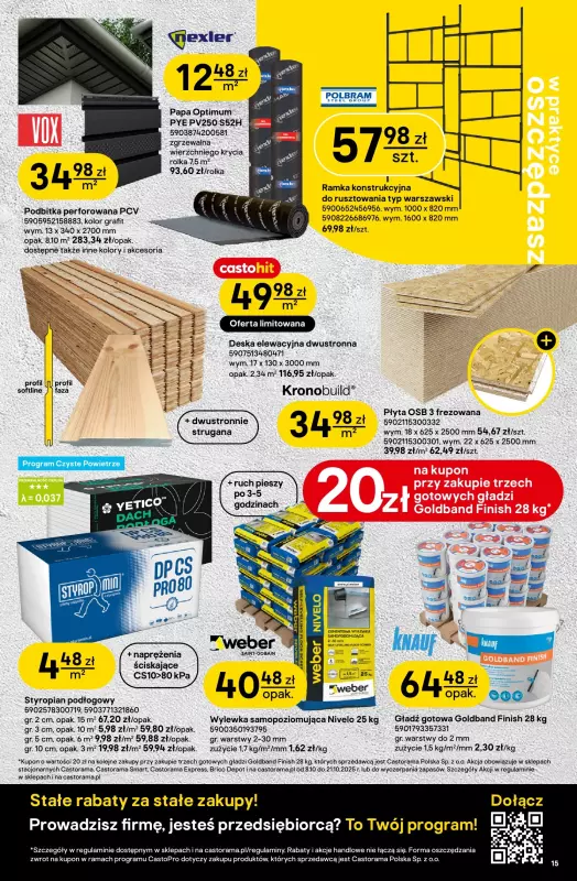 Castorama - gazetka promocyjna Drzwi i podłogi od środy 08.10 do wtorku 21.10 - strona 15