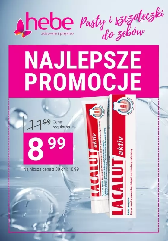 Hebe - gazetka promocyjna Pasty i szczoteczki do zębów- najlepsze PROMOCJE! od czwartku 02.01 do środy 15.01