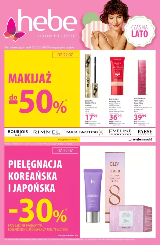 Hebe - gazetka promocyjna Gazetka od poniedziałku 07.07 do wtorku 22.07