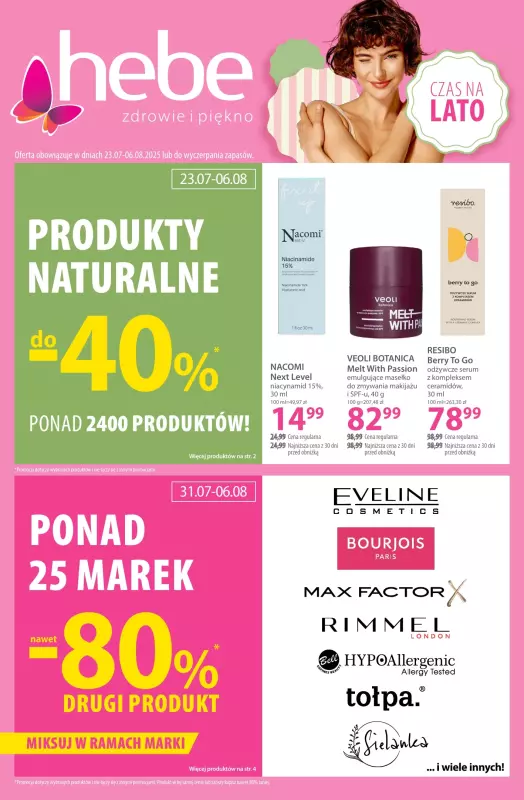 Hebe - gazetka promocyjna Gazetka od środy 23.07 do środy 06.08