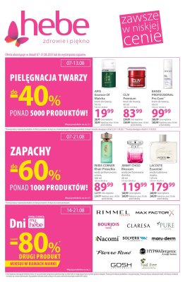 Hebe - gazetka promocyjna Gazetka od czwartku 07.08 do czwartku 21.08