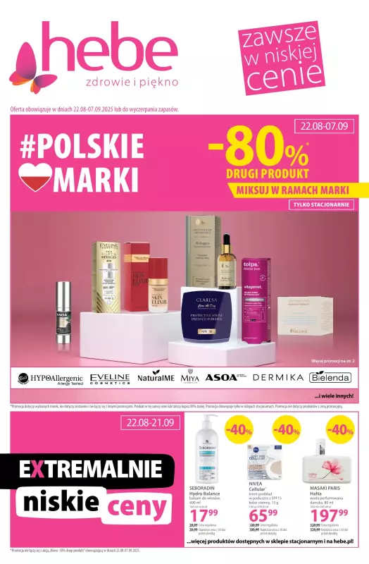 Hebe - gazetka promocyjna Gazetka od piątku 22.08 do niedzieli 07.09