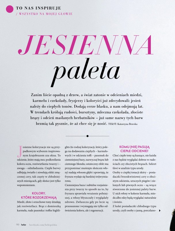 Hebe - gazetka promocyjna Magazyn Kolorami jesień się zaczyna od wtorku 02.09 do piątku 31.10 - strona 90