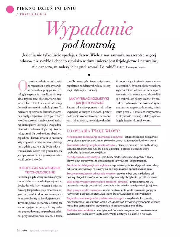 Hebe - gazetka promocyjna Magazyn Kolorami jesień się zaczyna od wtorku 02.09 do piątku 31.10 - strona 54
