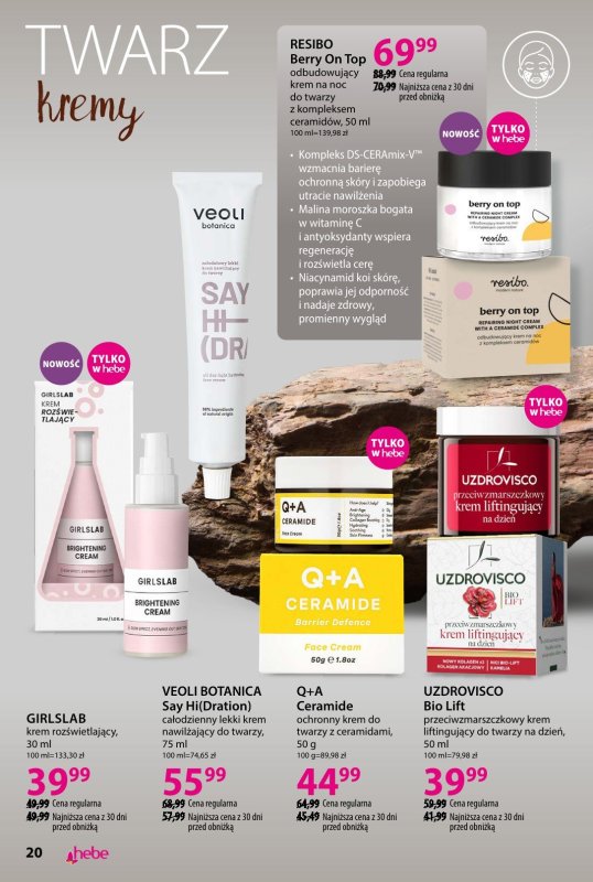 Hebe - gazetka promocyjna Katalog Piękno z natury od wtorku 02.09 do poniedziałku 29.09 - strona 20