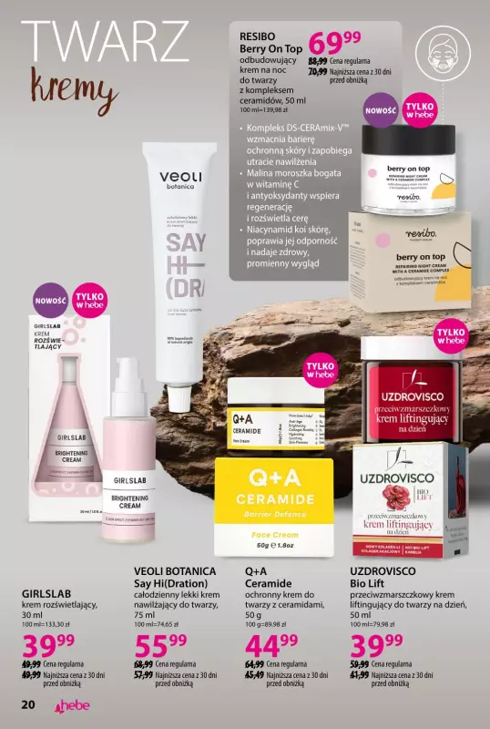 Hebe - gazetka promocyjna Katalog Piękno z natury od wtorku 02.09 do poniedziałku 29.09 - strona 20