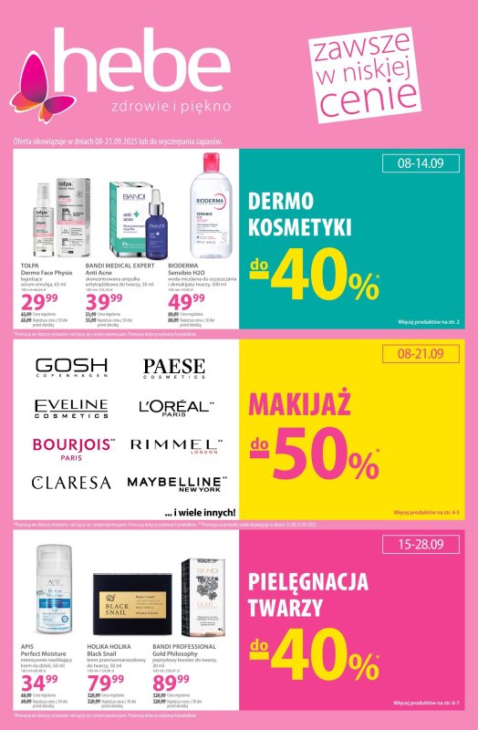 Hebe - gazetka promocyjna Gazetka od wtorku 09.09 do niedzieli 21.09