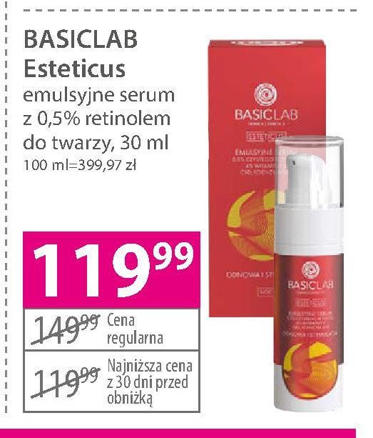 Serum z retinolem na noc BASICLAB ESTETICUS cena promocje opinie