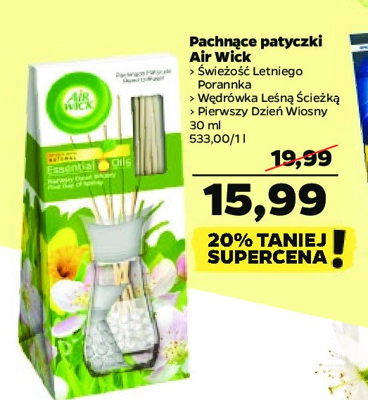 Patyczki zapachowe świeżość letniego poranka Air wick essential oils