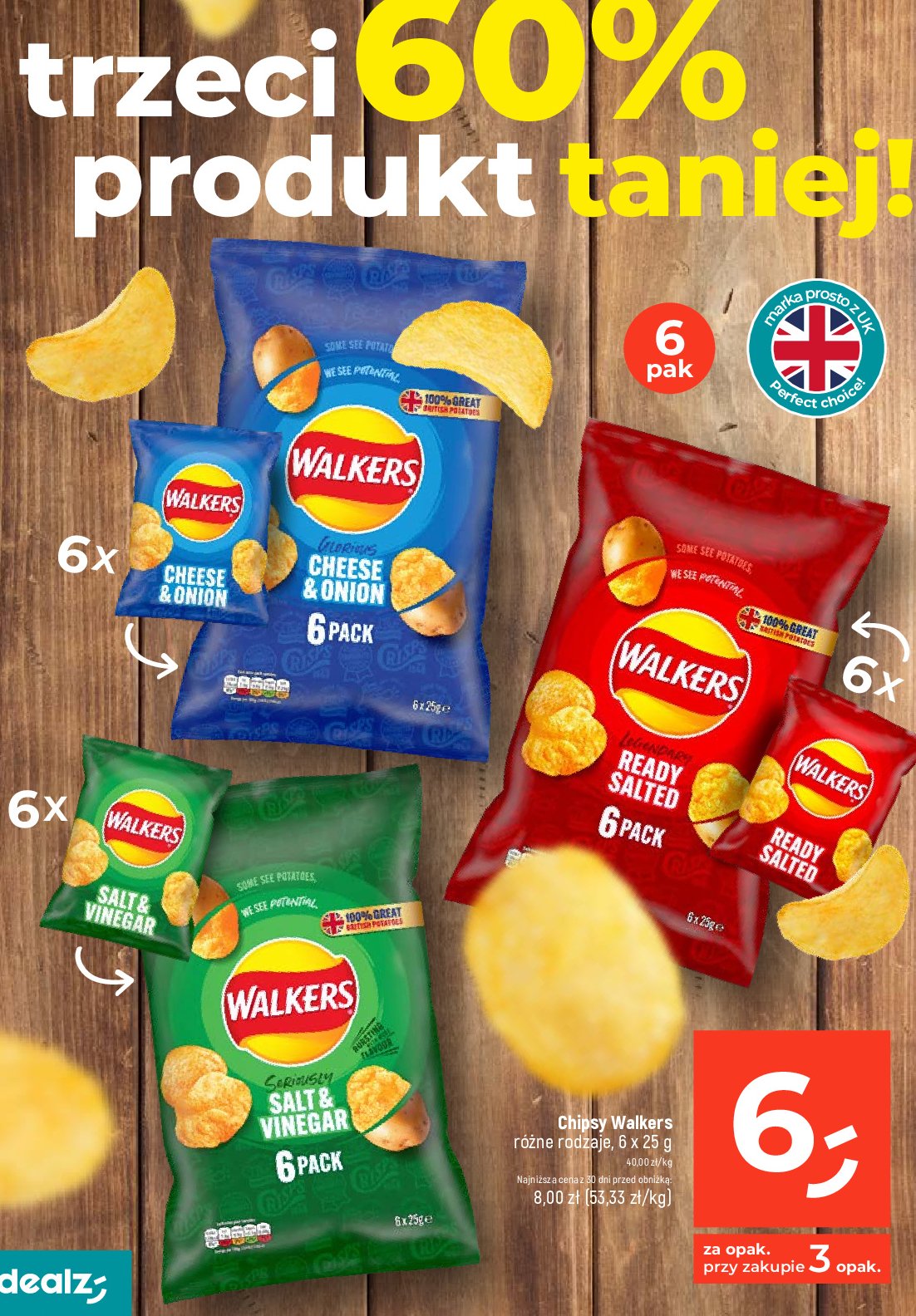 Chipsy ready salted WALKERS FRITO LAY WALKERS cena promocje