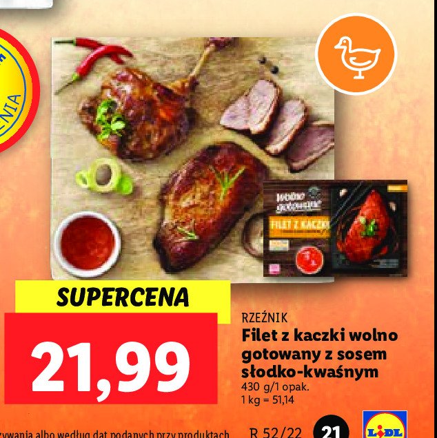 Filet z kaczki wolno gotowany z sosem słodkokwaśnym Rzeźnik codzienna