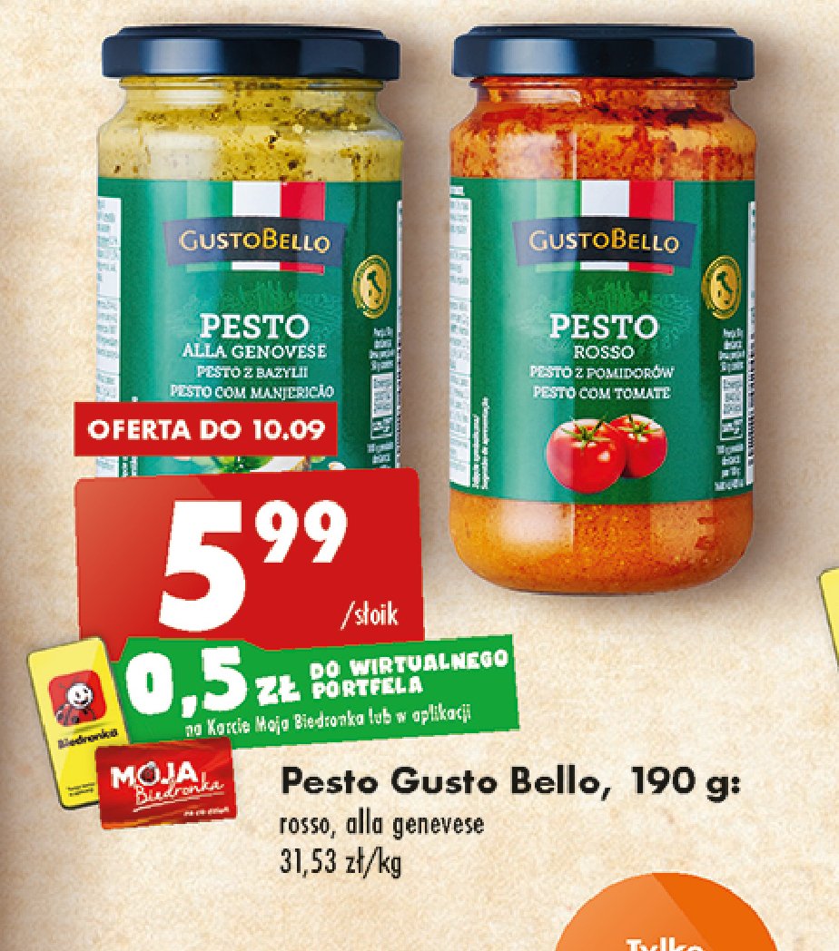 Pesto z bazylii Gustobello cena promocje opinie sklep Blix.pl