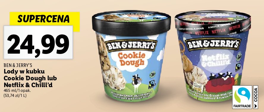 Lody Ben Jerrys Lidl - Lody netflix & chill Ben & jerry's - cena - promocje - opinie - sklep