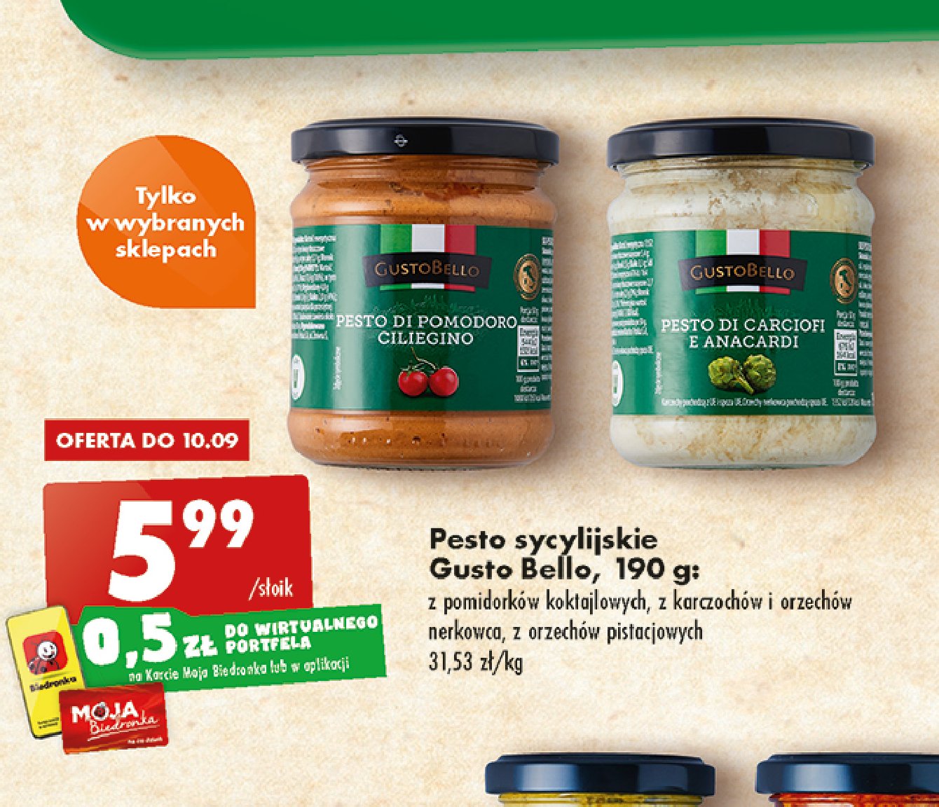 Pesto z orzechów pistacjowych Gustobello - cena - promocje - opinie