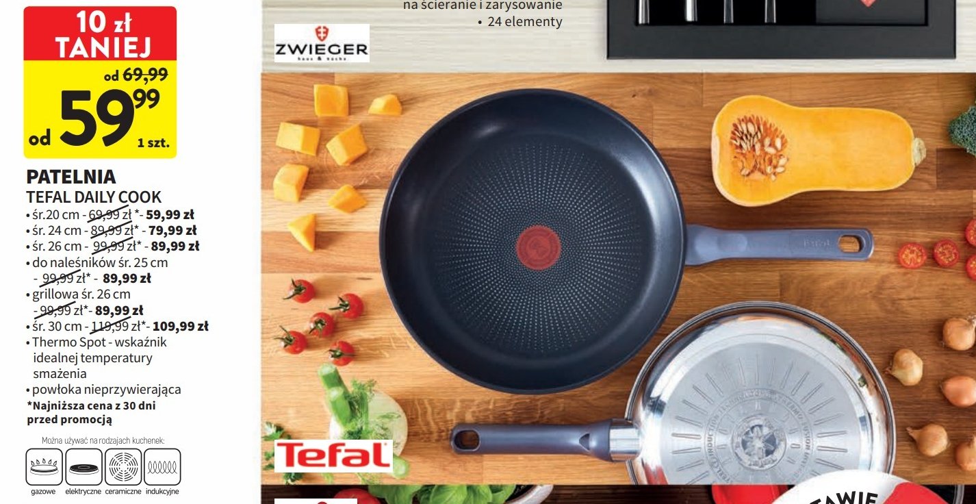 Patelnia do naleśników daily cook 25 cm Tefal cena promocje opinie sklep Blix pl