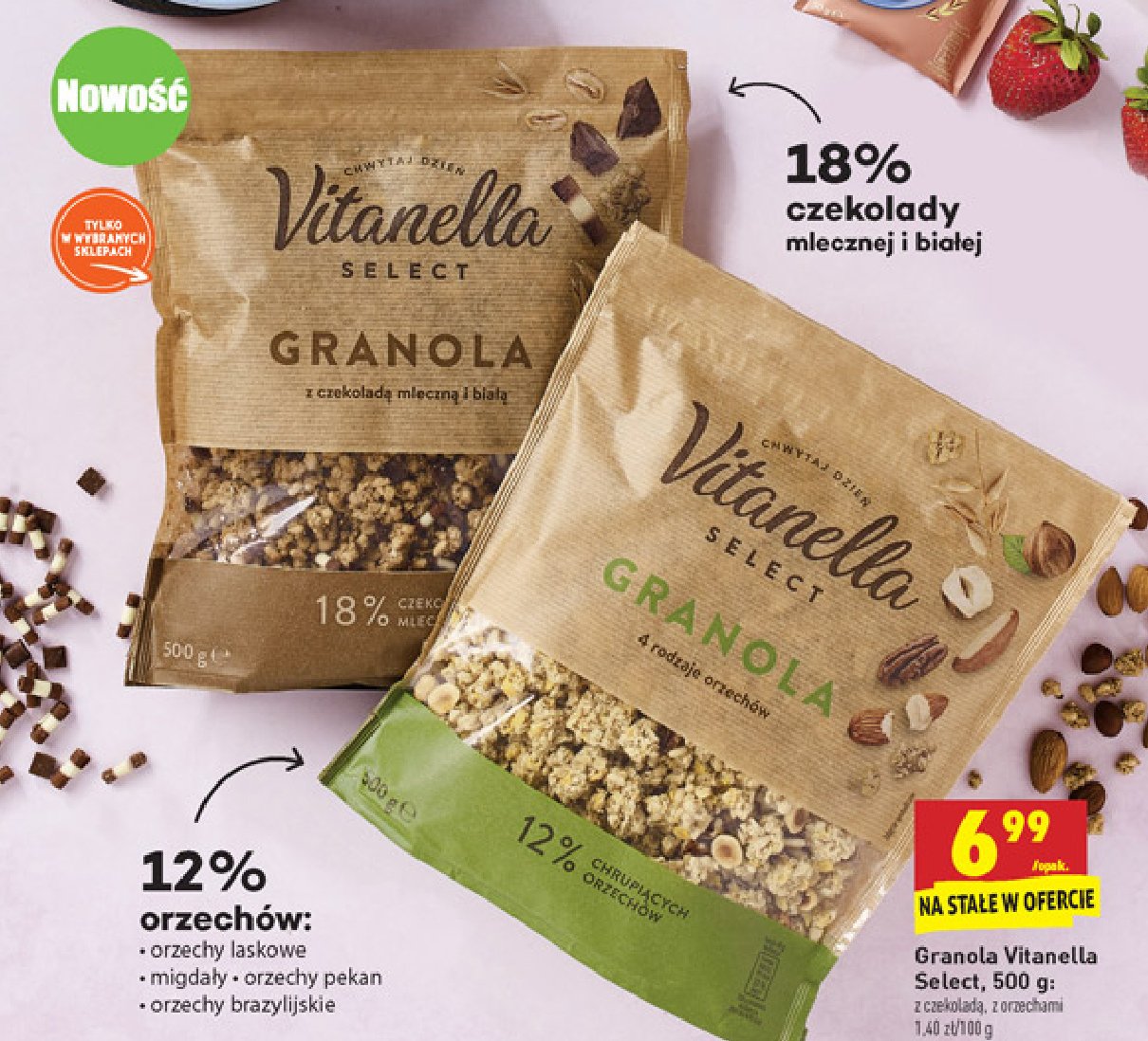 Granola z czekoladą Vitanella cena promocje opinie sklep Blix