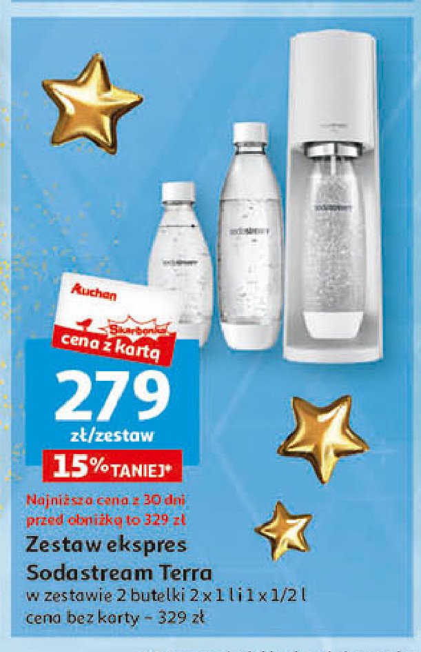 Zestaw urządzenie terra biały + cylinder z gazem + 2 butelki